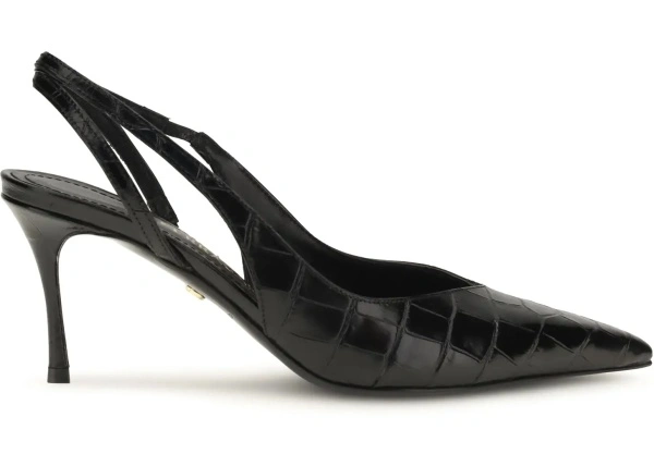 Pantofi Crocodile-effect leather Slingback Pumps