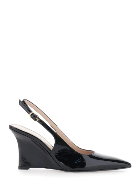 Pantofi cu platforma Stuart Weitzman negri din piele