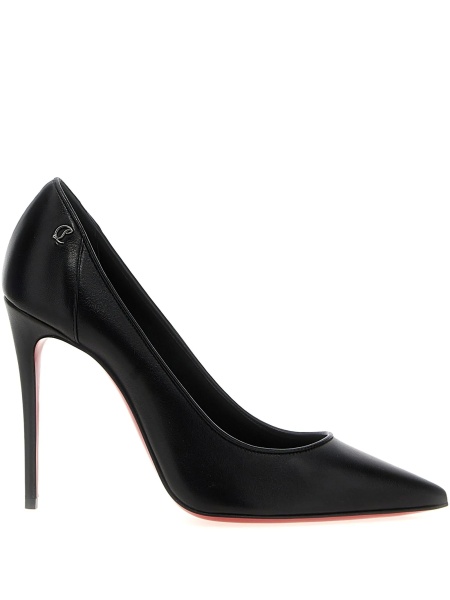 Pantofi cu toc Christian Louboutin Kate negri din piele