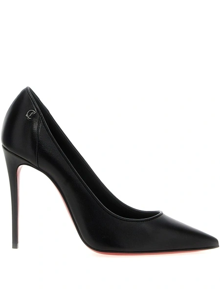 Pantofi cu toc Christian Louboutin Kate negri din piele