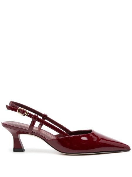 Pantofi cu toc Stuart Weitzman rosii din piele si poliuretan