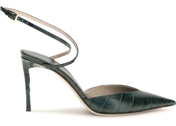 Pantofi cu toc Tom Ford verzi din piele