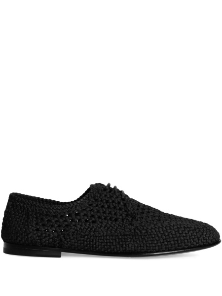 Pantofi Derby Dolce & Gabbana negri din material textil