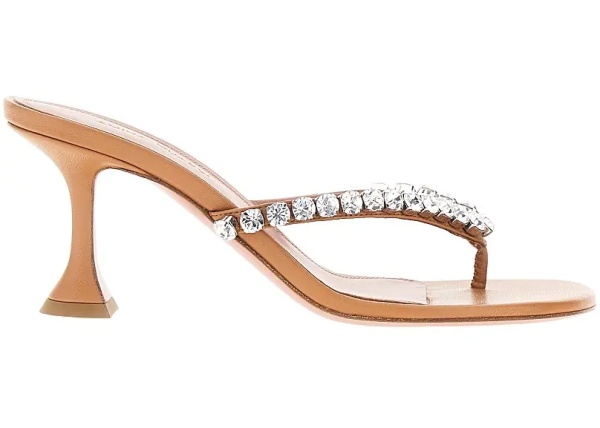 Pantofi 'Gigi' nappa leather heeled thongs