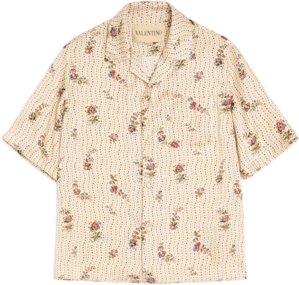 Papier Floral print silk bowling Shirt