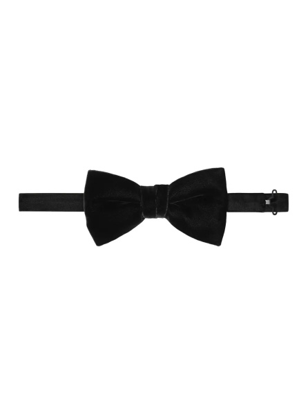 Papioane Black Bowtie with Adjustable Clolsure in Velvet Man