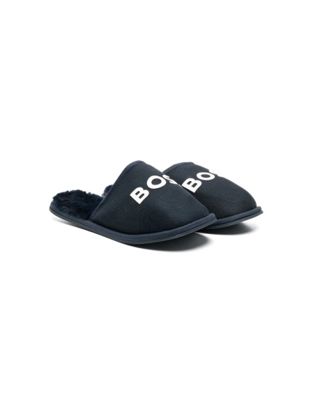 Papuci Hugo Boss albastri din polyester