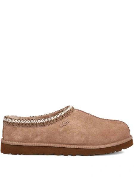 Papuci UGG neutri din material textil si piele intoarsa
