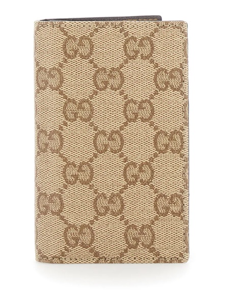 Portofele Beige Wallet with logo lettering inside in GG Canvas and Leather for Men