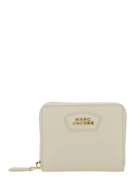 Portofele Wallet 'The Slim Compact Wallet' with Logo Lettering on the Front in White Leather for Women