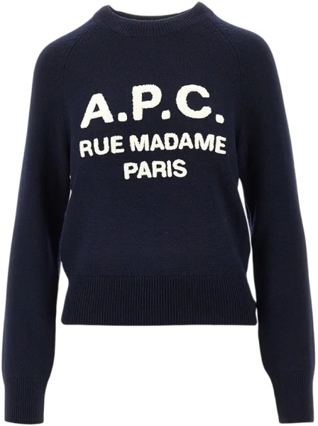 Pulover A.P.C. Terry-stitch logo wool sweater