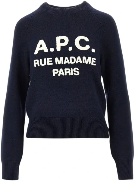 Pulover A.P.C. Terry-stitch logo wool sweater