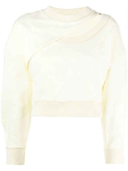 Pulover Alexander McQueen galben din vascoza si bumbac