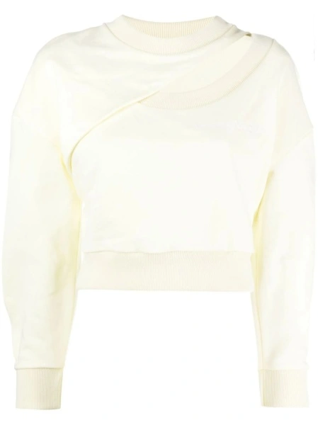 Pulover Alexander McQueen galben din vascoza si bumbac