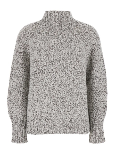 Pulover ASPROMONTE Sweater with V-neck and long sleeves in brown acrylic fabric for women