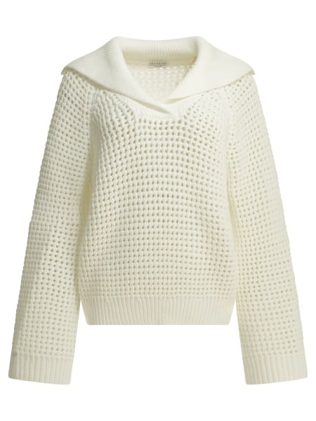 Pulover Cotton V-neck sweater