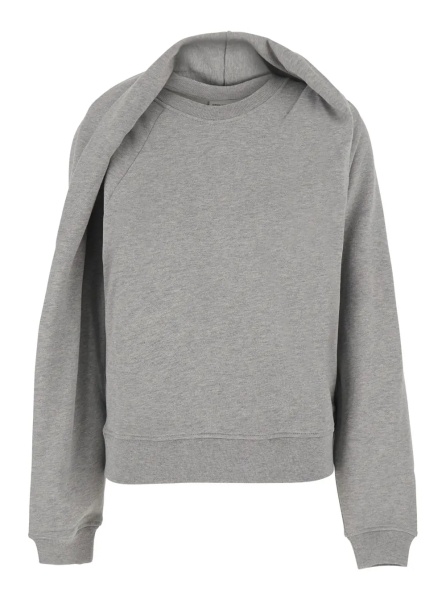 Pulover HADRINE SWEATER (Sweatshirt with round neck and long sleeves) in gray tech fabric unisex