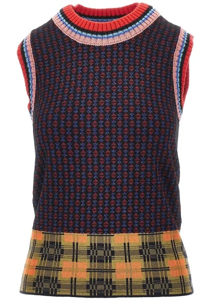 Pulover Jacquard wool-blend vest