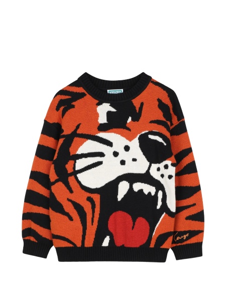 Pulover Kenzo portocaliu din bumbac si vascoza