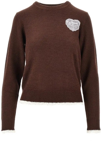 Pulover Knitted sweater with lace logo