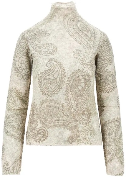 Pulover Knitted sweater with Paisley print