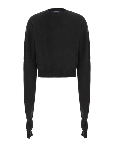 Pulover LE PULL FIOCCO is a sweater with a high collar and long sleeves in brown Merino Wool and Cashmere for women