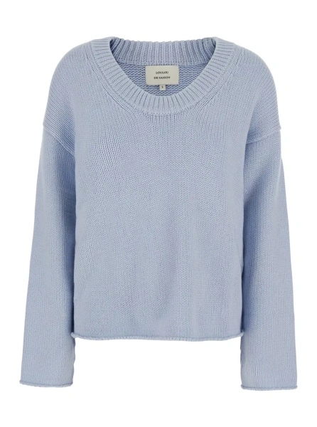 Pulover LOULOU DE SAISON albastru din casmir