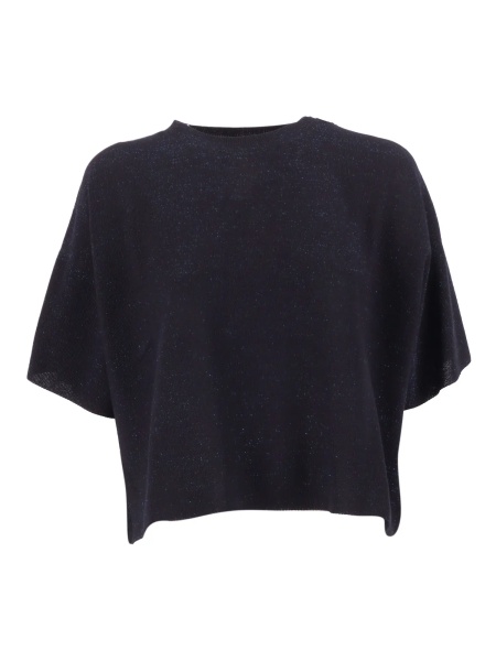 Pulover LUREX COTTON SEED STITCH SHORT SLEEVE SWEATER