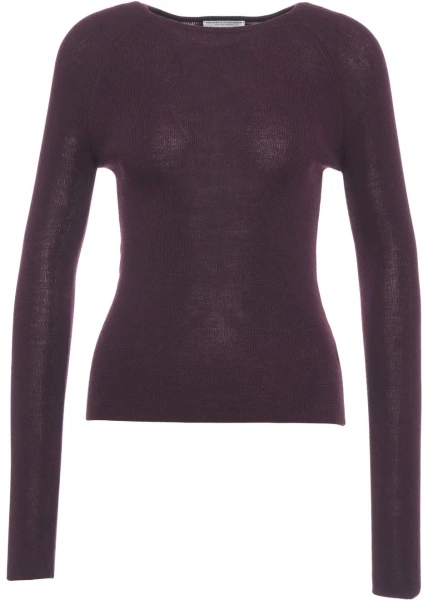 Pulover Majestic Filatures rosu din lana si casmir