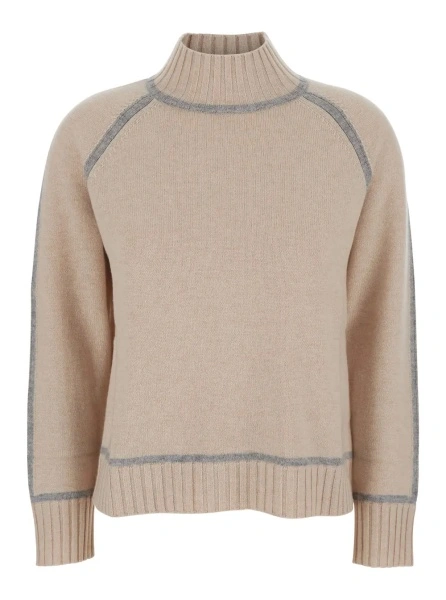 Pulover MaxMara Studio bej din lana si casmir
