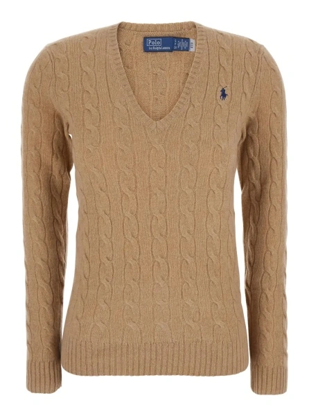 Pulover Ralph Lauren bej din lana si casmir 'Kimberly'