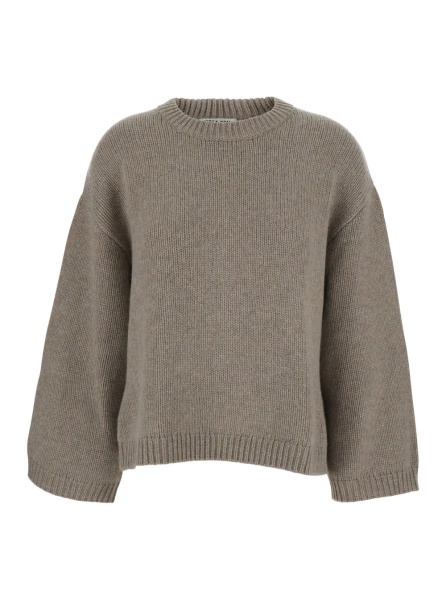 Pulover Sweater CHUNCKY CREWNECK with round neck and long sleeves in gray unisex