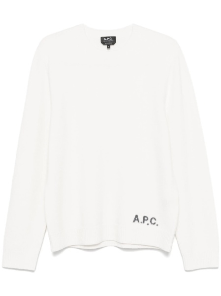 Pulover tricotat A.P.C. alb