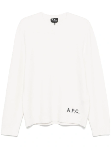 Pulover tricotat A.P.C. alb