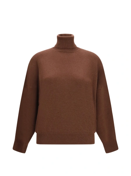 Pulover tricotat Brunello Cucinelli maro