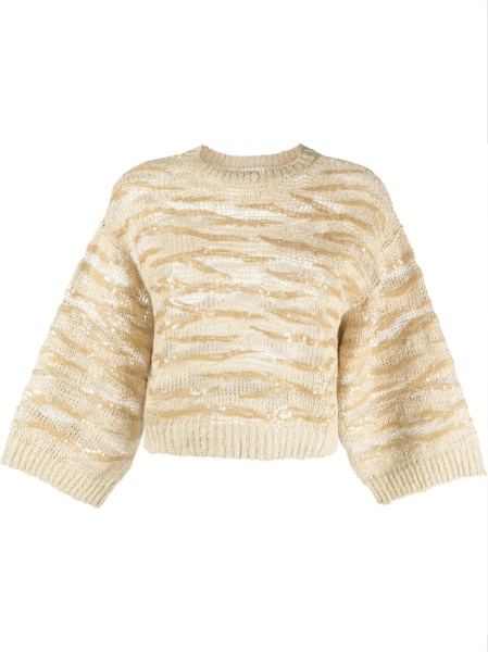 Pulover tricotat Brunello Cucinelli neutru