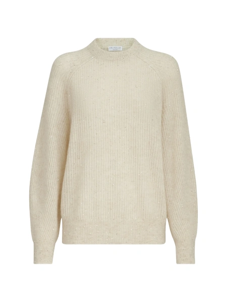 Pulover tricotat Brunello Cucinelli neutru