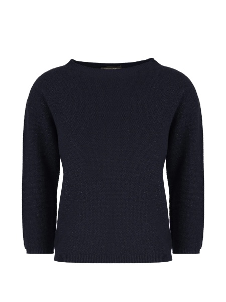 Pulover tricotat Fabiana Filippi albastru din polyester si casmir