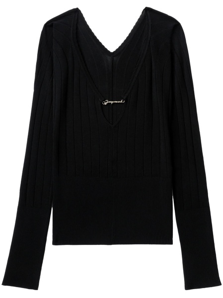 Pulover tricotat JACQUEMUS negru