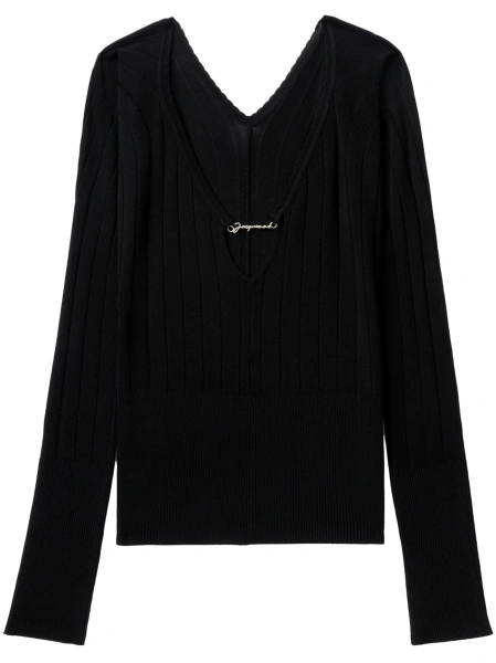 Pulover tricotat JACQUEMUS negru