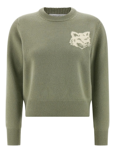 Pulover tricotat MAISON KITSUNÉ verde