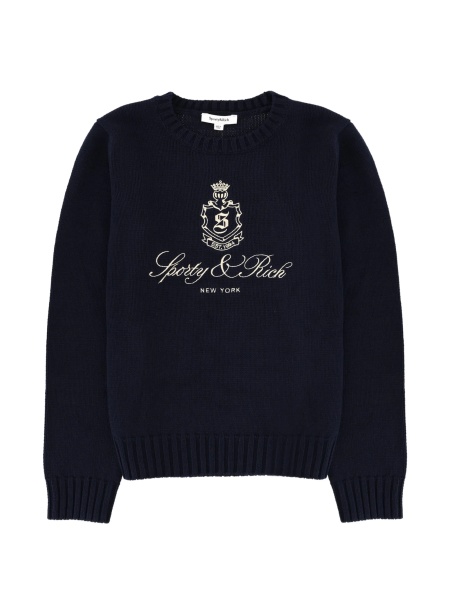 Pulover tricotat SPORTY & RICH albastru