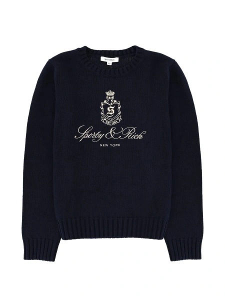Pulover tricotat SPORTY & RICH albastru