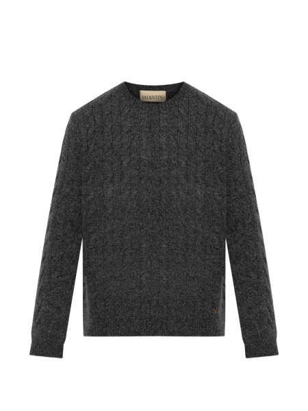 Pulover tricotat Valentino Garavani gri