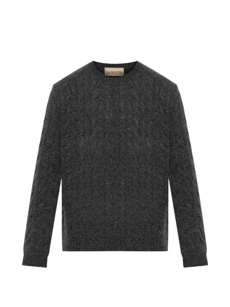 Pulover tricotat Valentino Garavani gri