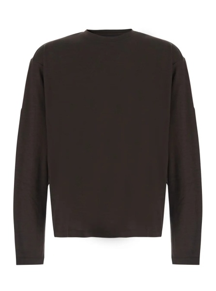 Pulover WOOL RELAXED LONG SLEEVE with long sleeves and V-neck in Brown Wool Men