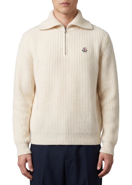 Pulovere Ribbed Wool Turtleneck With Logo