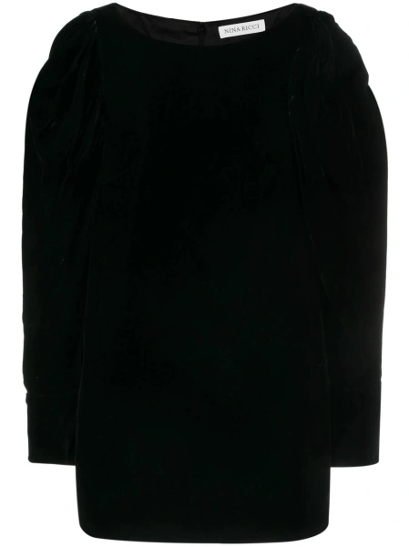 Rochie de ocazie Nina Ricci neagra din cupru si vascoza