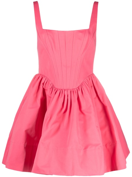 Rochie de ocazie STAUD roz din bumbac si polyester