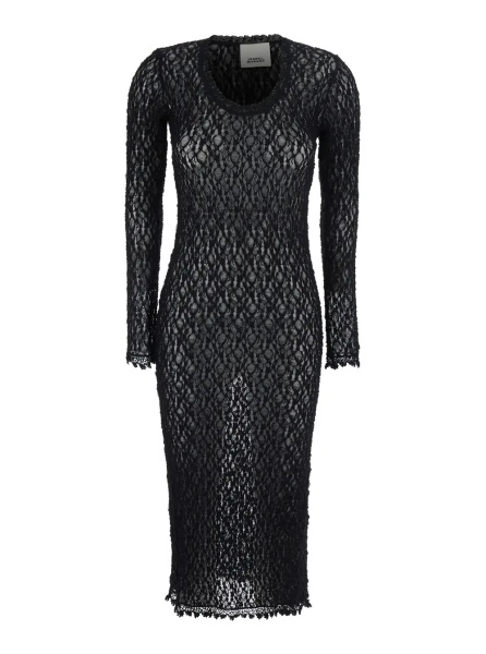 Rochii 'BELSANE' black Long dress with all-over lace trim in cotton blend for women